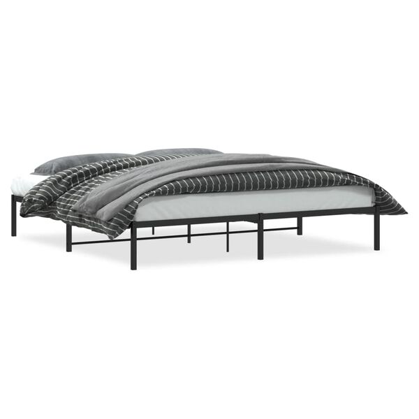 vidaXL Cadre de lit m&eacute;tal sans matelas noir 200x200 cm