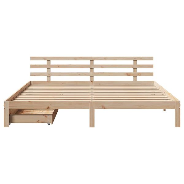 vidaXL Cadre de lit avec tiroirs sans matelas 200x200 cm