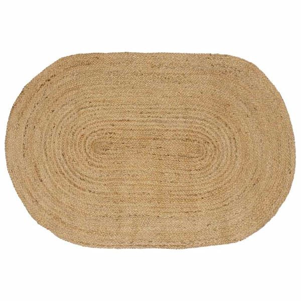 vidaXL Tapis Naturel et Noir 300 x 300 cm Jute