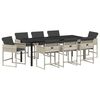 vidaXL Ensemble de salle &agrave; manger pour jardin 9 pcs Gris clair