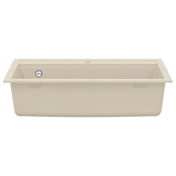vidaXL &Eacute;vier de cuisine Granit Seul lavabo Beige