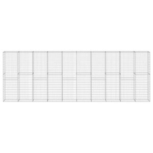 vidaXL Mur &agrave; gabion avec couvercles Acier galvanis&eacute; 600x30x200 cm