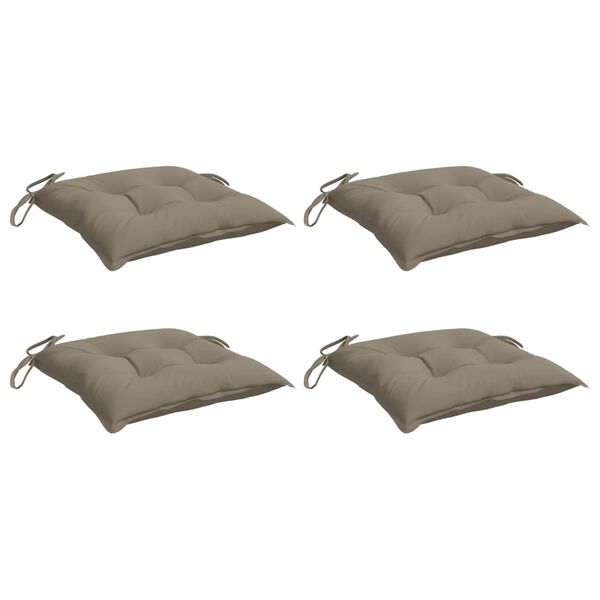 vidaXL Coussins de chaise lot de 4 taupe 40x40x7 cm tissu oxford