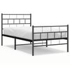 vidaXL Cadre de lit m&eacute;tal sans matelas avec pied de lit noir 107x203cm