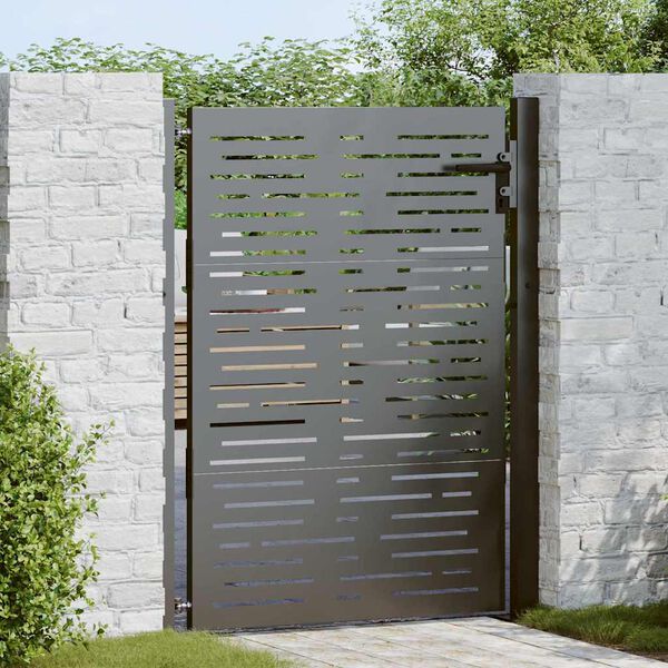 vidaXL Porte de Jardin Noir 85 x 130 cm Acier enduit de poudre