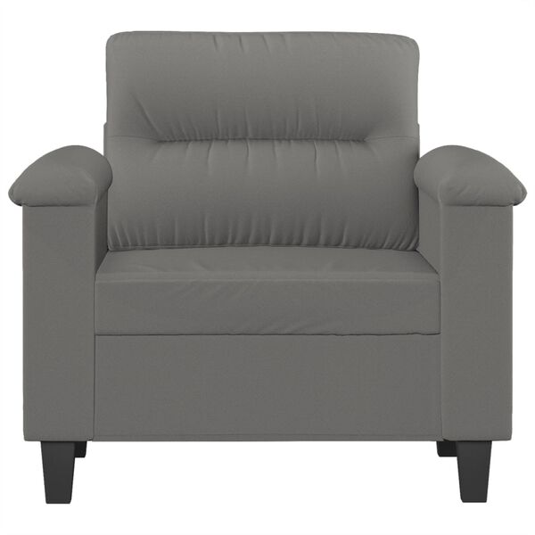 vidaXL Fauteuil gris fonc&eacute; 60 cm tissu microfibre