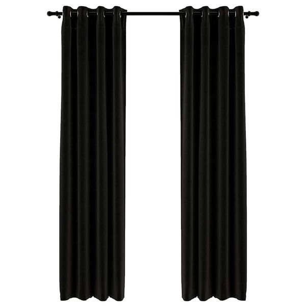 vidaXL Rideaux occultants Aspect de lin 2 pcs Anthracite 140x225 cm