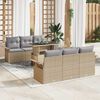 vidaXL Ensemble de canap&eacute; de jardin 7 pcs Beige Poly Rattan