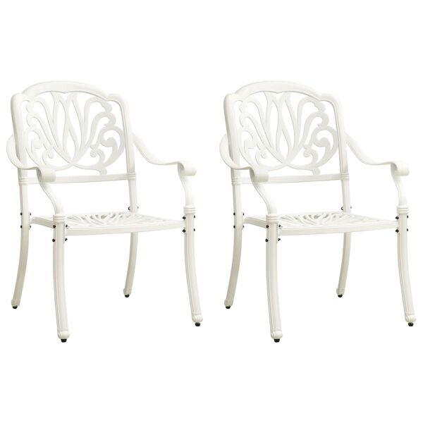 vidaXL Chaises de jardin lot de 2 Aluminium coul&eacute; Blanc
