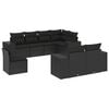 vidaXL Salon de jardin 8 pcs avec coussins noir r&eacute;sine tress&eacute;e
