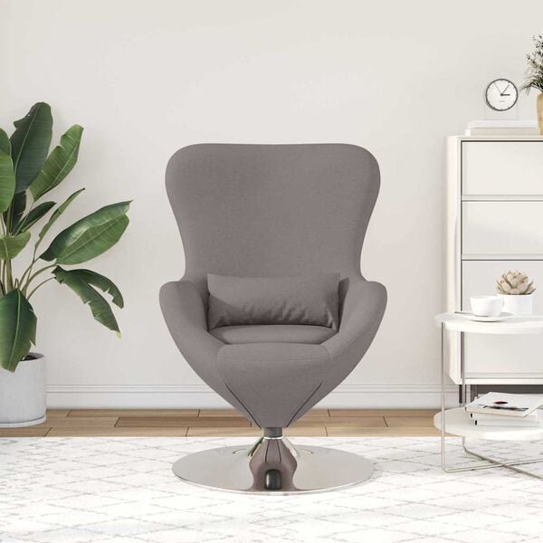vidaXL Fauteuil &oelig;uf Taupe 63 x 73 x 90 cm tissu