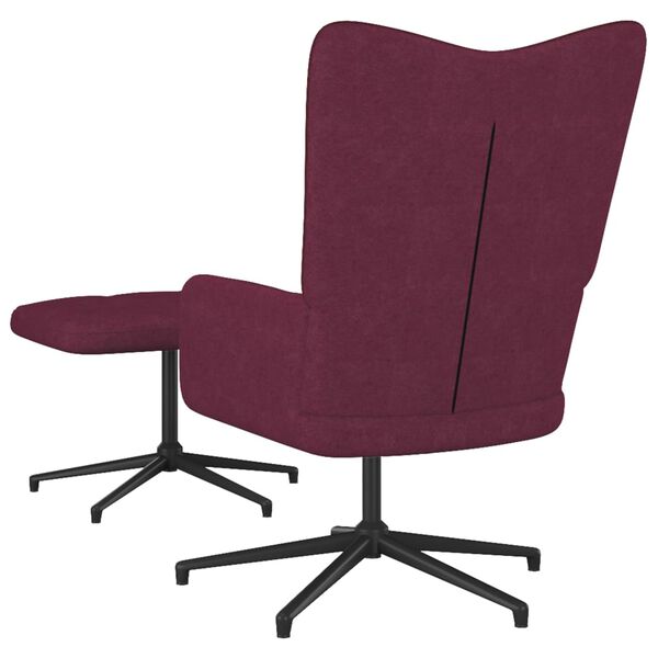 vidaXL Chaise de relaxation avec tabouret Violet Tissu