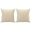 vidaXL Canap&eacute; 3 places avec oreillers d&eacute;coratifs cr&egrave;me 180 cm tissu