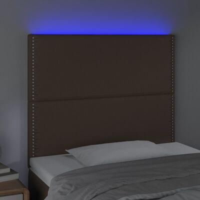 vidaXL Tête de lit à LED Marron 80x5x118/128 cm Similicuir