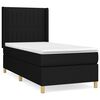vidaXL Sommier &agrave; lattes de lit avec matelas Noir 100x200 cm Tissu