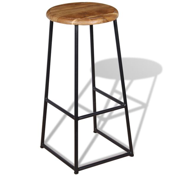 vidaXL Tabourets de bar lot de 2 bois de teck massif