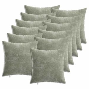 vidaXL Housse de coussin 12 pc HEERLEN Vert 40 x 40 cm Tissu Chenille