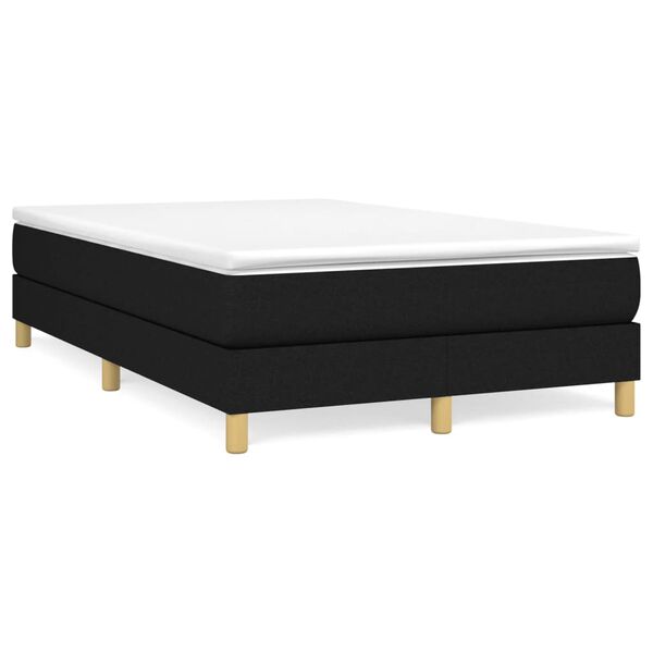 vidaXL Sommier &agrave; lattes de lit avec matelas noir 120x190 cm tissu
