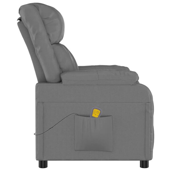 vidaXL Fauteuil de massage Gris Similicuir