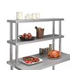 vidaXL Étagère de table de travail 2 niveaux 120x30x65 cm Inox