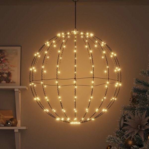 vidaXL Boule avec 192 LED Blanc chaud 59,5 x 59,5 x 63 cm M&eacute;tal