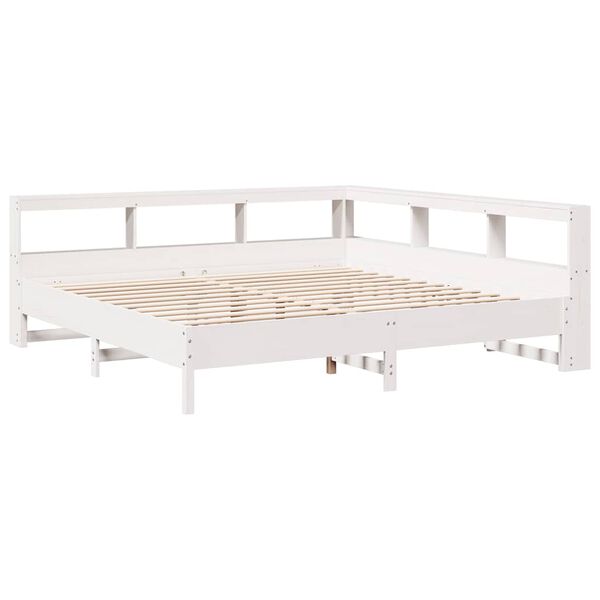 vidaXL Lit biblioth&egrave;que sans matelas blanc 180x200 cm bois pin massif