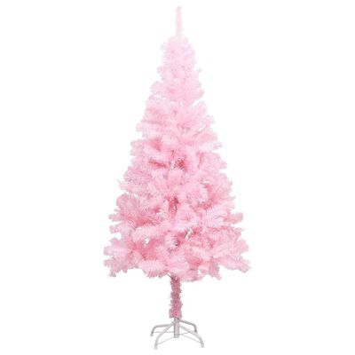 vidaXL Arbre de Noël artificiel pré-éclairé et boules rose 120 cm PVC