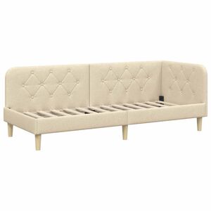 vidaXL Cadre de lit d'angle Cr&egrave;me 80 x 200 cm tissu