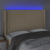 vidaXL Tête de lit à LED Crème 147x16x118/128 cm Tissu