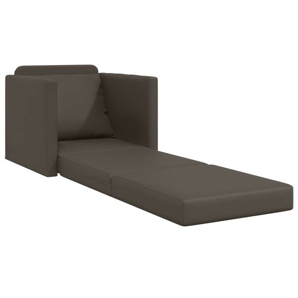 vidaXL Canap&eacute;-Lit 60cm Gris Simili cuir