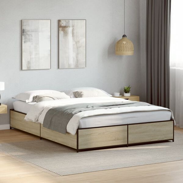 vidaXL Cadre de lit sans matelas chêne sonoma 140x200 cm