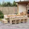 vidaXL Ensemble &agrave; manger de jardin et coussins 13 pcs beige