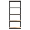 vidaXL Étagères à 5 niveaux 2pcs Anthracite Acier et bois d'ingénierie