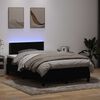 vidaXL Sommier &agrave; lattes de lit avec matelas et LED noir 120x210 cm velours