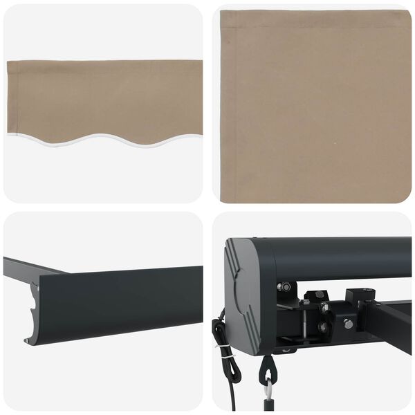 vidaXL Auvent Beige 350 x 250 x 165 cm Polyester et Aluminium