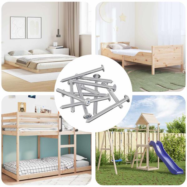 vidaXL Vis pour meubles 12 pcs Argent&eacute; M6 x 70 mm Acier