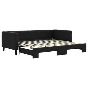 vidaXL Lit de jour avec gigogne sans matelas noir 90x200 cm