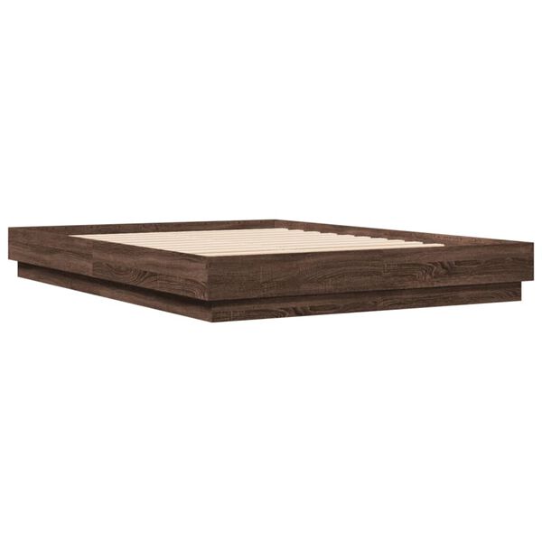 vidaXL Cadre de lit sans matelas ch&ecirc;ne marron 150x200 cm