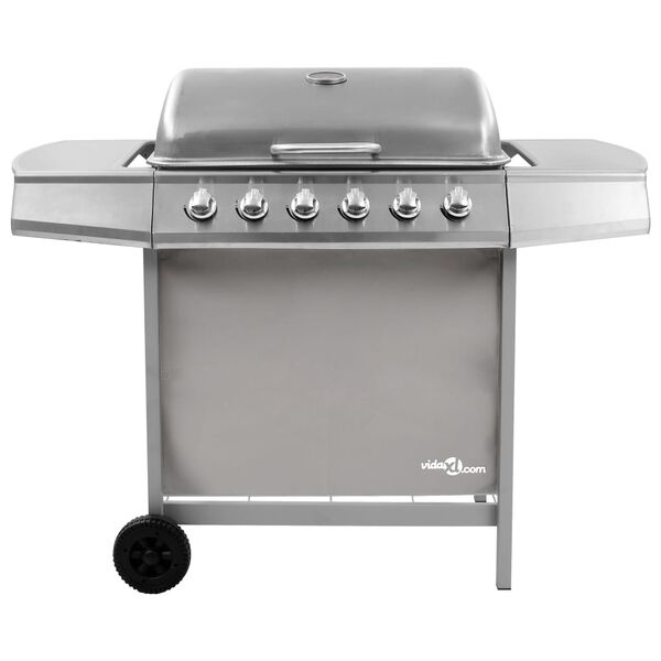 vidaXL Barbecue gril à gaz avec 6 brûleurs Argenté