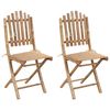 vidaXL Chaises pliantes (lot de 2) avec coussins en bambou