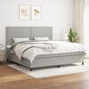 vidaXL Sommier &agrave; lattes de lit avec matelas Gris clair 200x200cm Tissu