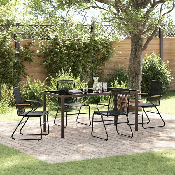 vidaXL Ensemble de salle à manger pour jardin 5 pcs Noir