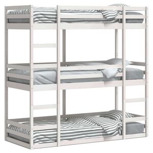 vidaXL Lit superposé triple sans matelas 80x200 cm bois de pin massif