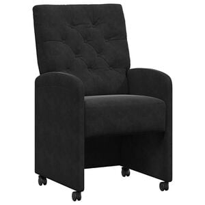 vidaXL Chaises de Salle &agrave; Manger avec Roues 2 pcs Noir 58 x 67 x 97 cm