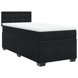 vidaXL Sommier &agrave; lattes de lit avec matelas Noir 90x200 cm Velours