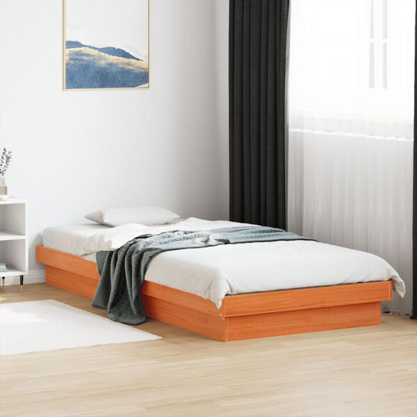 vidaXL Cadre de lit à LED sans matelas 90x190 cm bois massif