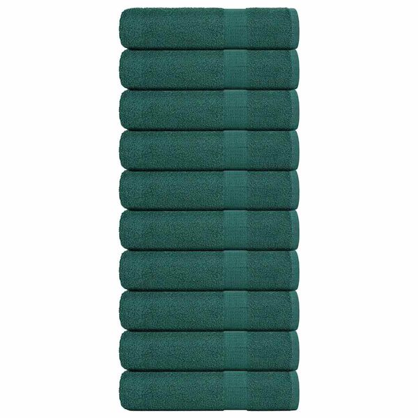 vidaXL Serviettes de bain 10 pcs vert 100x150 cm 360 g/m² 100% coton