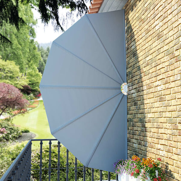 vidaXL Auvent lat&eacute;ral pliable de terrasse Gris 200 cm