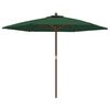 vidaXL Parasol de jardin avec m&acirc;t en bois vert 299x240 cm