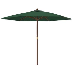 vidaXL Parasol de jardin avec m&acirc;t en bois vert 299x240 cm